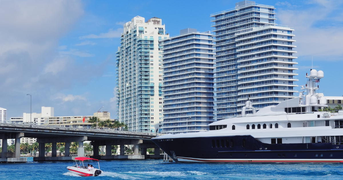 A yacht registered in Panama sailing