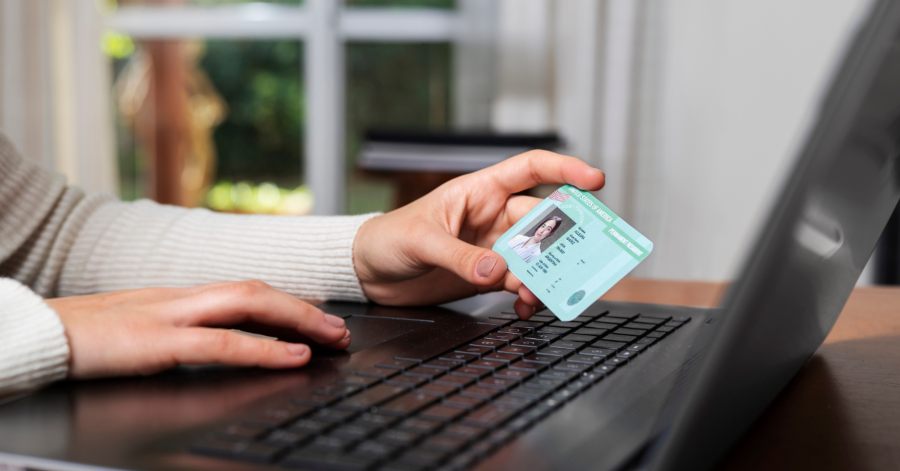 Person in the process of updating residence information
